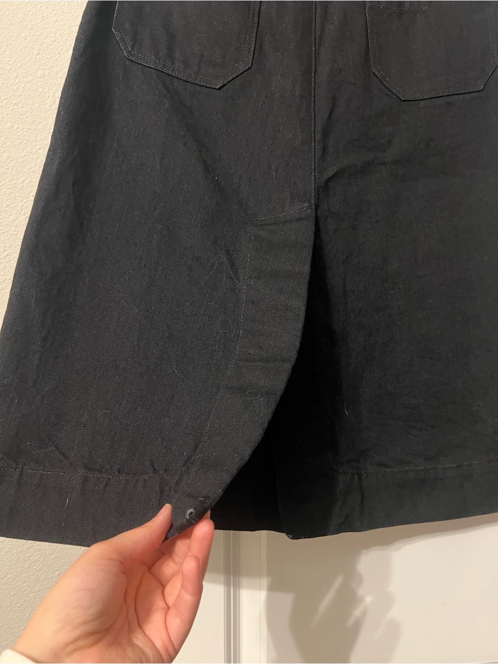 RARE Vivian Ramsay Black A-Line Button-Front Skirt - Picture 7 of 9